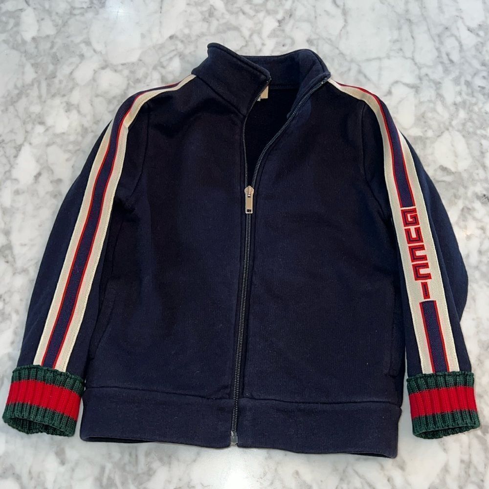 GUCCI BOYS LOGO ZIP UP SWEATSHIRT 5